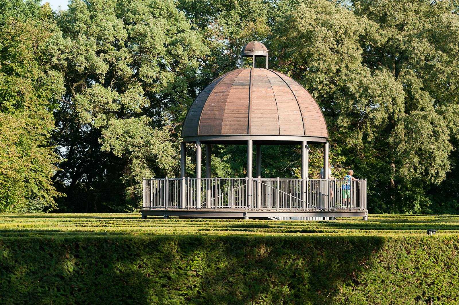 Luftfoto av kiosken i Parco Giardino Sigurtà